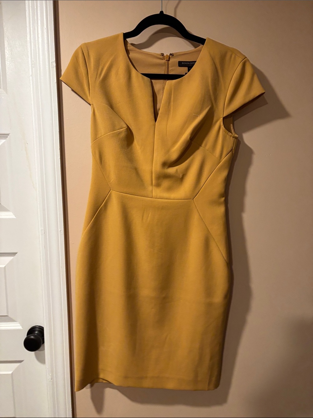 Banana Republic Yellow Sheath Midi Dress